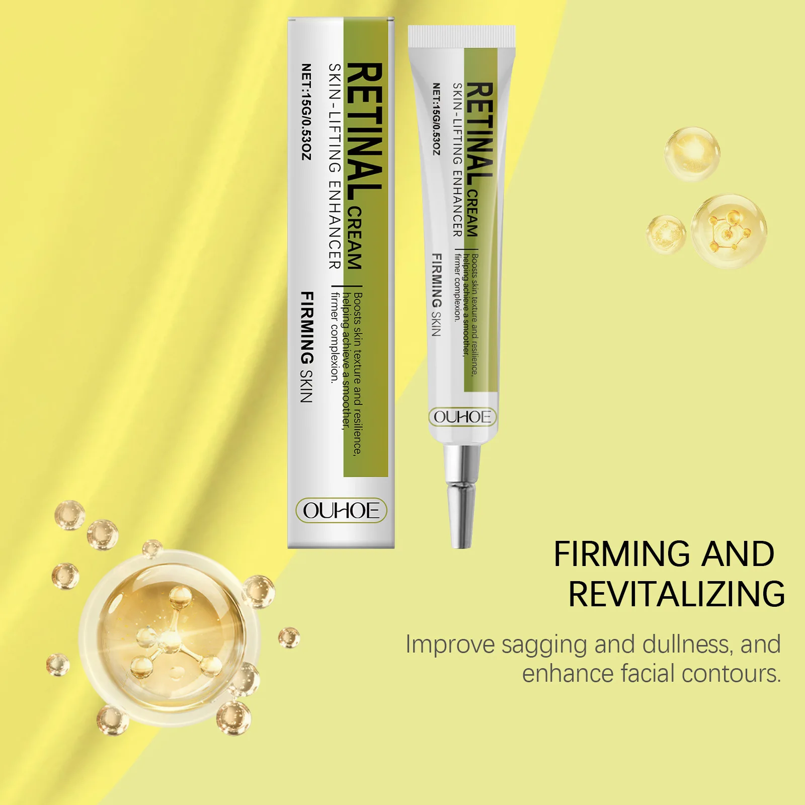 Retinol aufhellende, straffende Creme, straffend, Anti-Falten, verbessert Stumpfheit, Rötung, schlaffe, feine Linien, spendet Feuchtigkeit, nährt die Haut