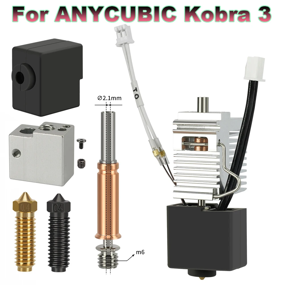 Hotend Kit Für Anycubic Kobra 3 Combo 3D Drucker Teile K3 Hot End Bimetall Heatbreak Throat Für Kobra 3 V2 Druckkopf Düse Image