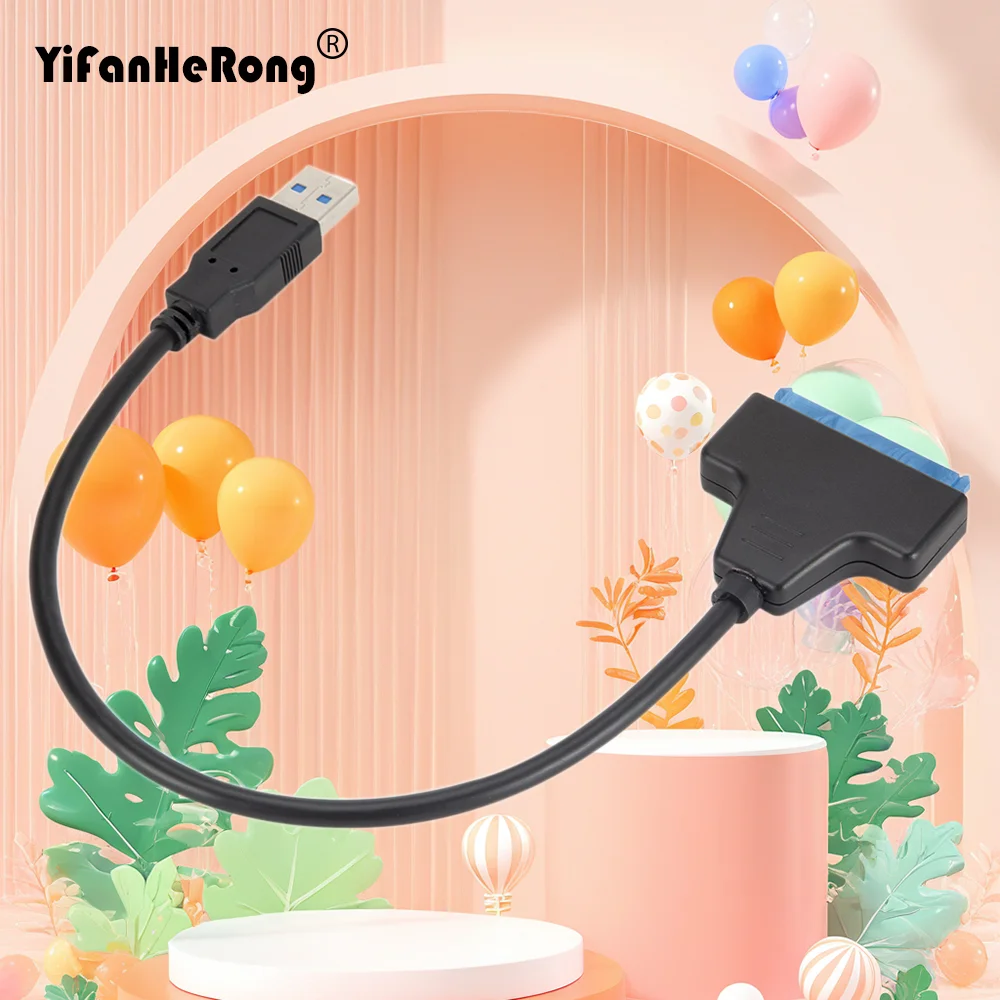 SATA-zu-USB-3.0-Kabel bis zu 6 Gbit/s für 2,5-Zoll-externe HDD SSD-Festplatte 22-poliger Adapter auf Sata III für PC Image