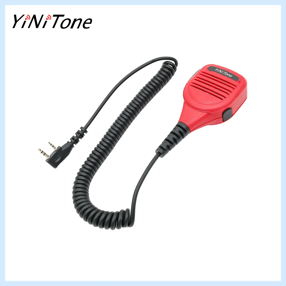 YiNiTone PMMN4013A TK rotes Handmikrofon Tragbarer PTT 2-poliger K-Stecker für Baofeng UV-5R BF-888S Kenwood Walkie Talkie Image