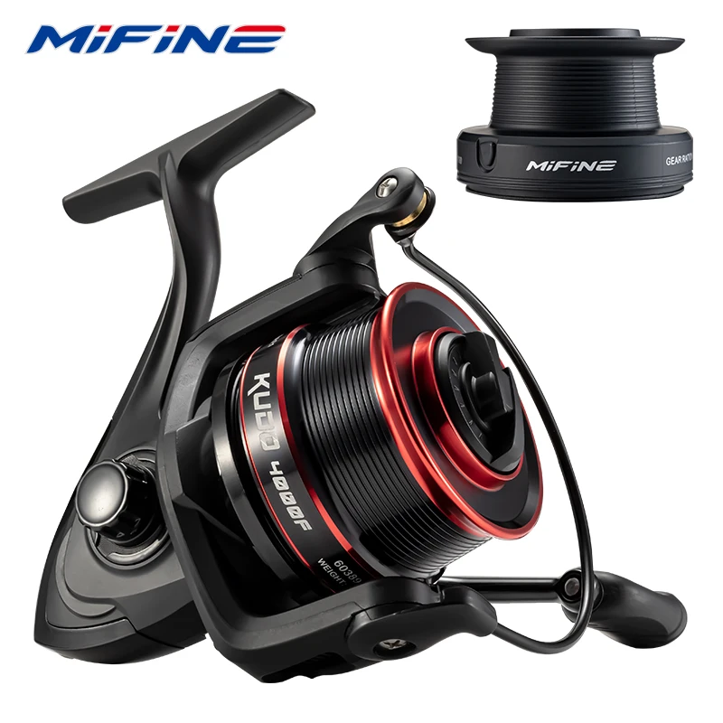 MIFINE KUDO Spinnrolle 10 kg Max Drag Flach/Tiefmetallspule 4,7:1 6+1BB Slow Pitch Reel Salzwasserrad Angelzubehör Image