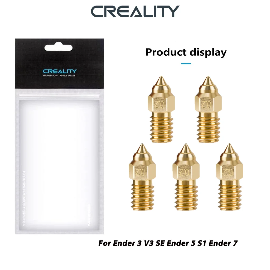 Creality Ender 3 V3 SE Düsen 0,2/0,4/0,6/0,8/1 mm Hochgeschwindigkeits-Messingdüsen Hotend Extruderdüse 3D-Drucker-Zubehör Image