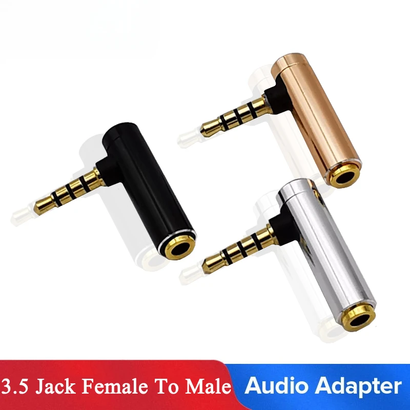 Mini 3,5mm Jack Audio Adapter Rechtwinklig Buchse Auf Stecker Audio Stereo Stecker L 90-Grad Kopfhörer Konverter Für kopfhörer Micphone Image
