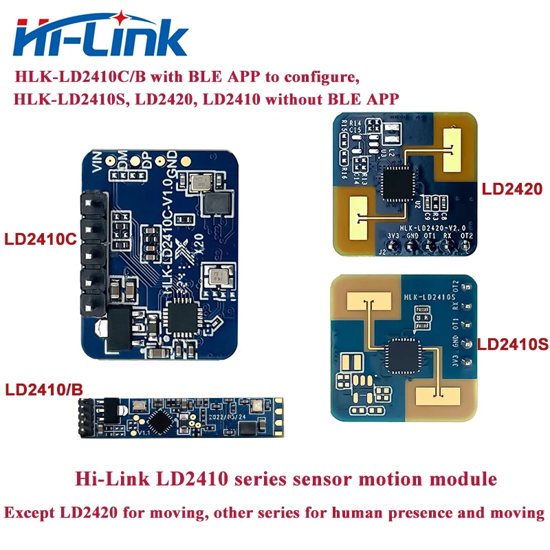 Neues HLK-LD2410C LD2410 LD2420 LD2410S 24GHz mmWave 5M Human Presence Radarsensor-Bewegungsmodul Image