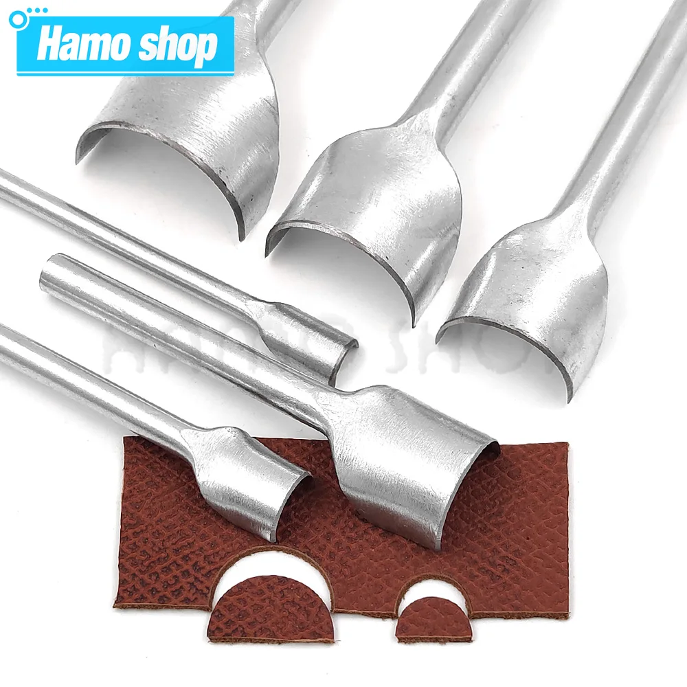1Pc Halb Runde Cutter Punch Leder Handwerk Werkzeuge Leder Handgemachte Handwerk Werkzeuge Arc-förmigen Punch für gürtel Strap DIY Leder Werkzeuge Image