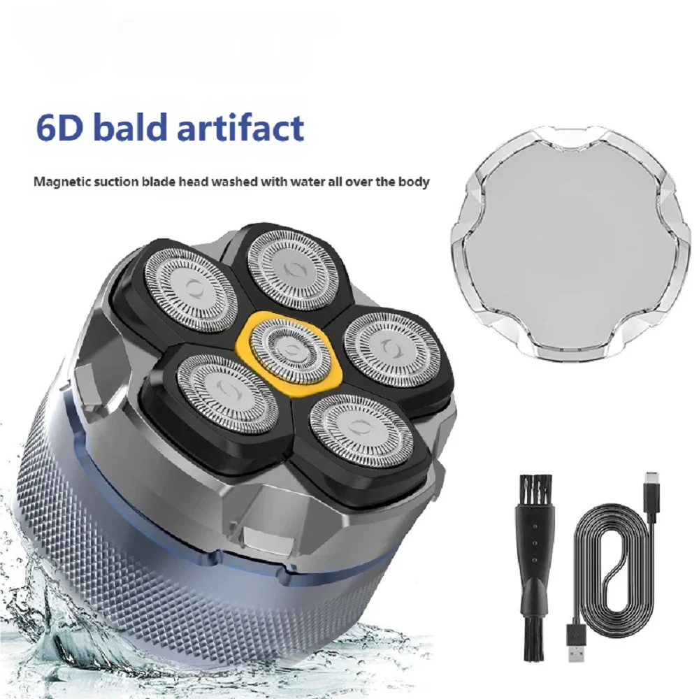 Elektrischer Kopfrasierer für Glatzköpfige Männer 6D Magnetischer Rasierer Haarschneider Wiederaufladbar LED Wasserdicht Gesichtshaarschneider Image