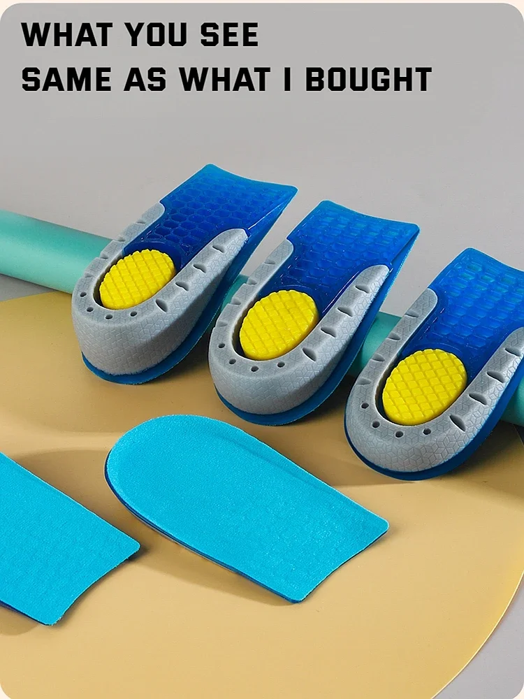 1 paar Gel Schuhe Einlegesohle für Füße Silikon Unsichtbare Höhe Zunehmende Einlegesohlen Nicht Slip Schuh Pads Männer Stoßdämpfung Schuh sohle