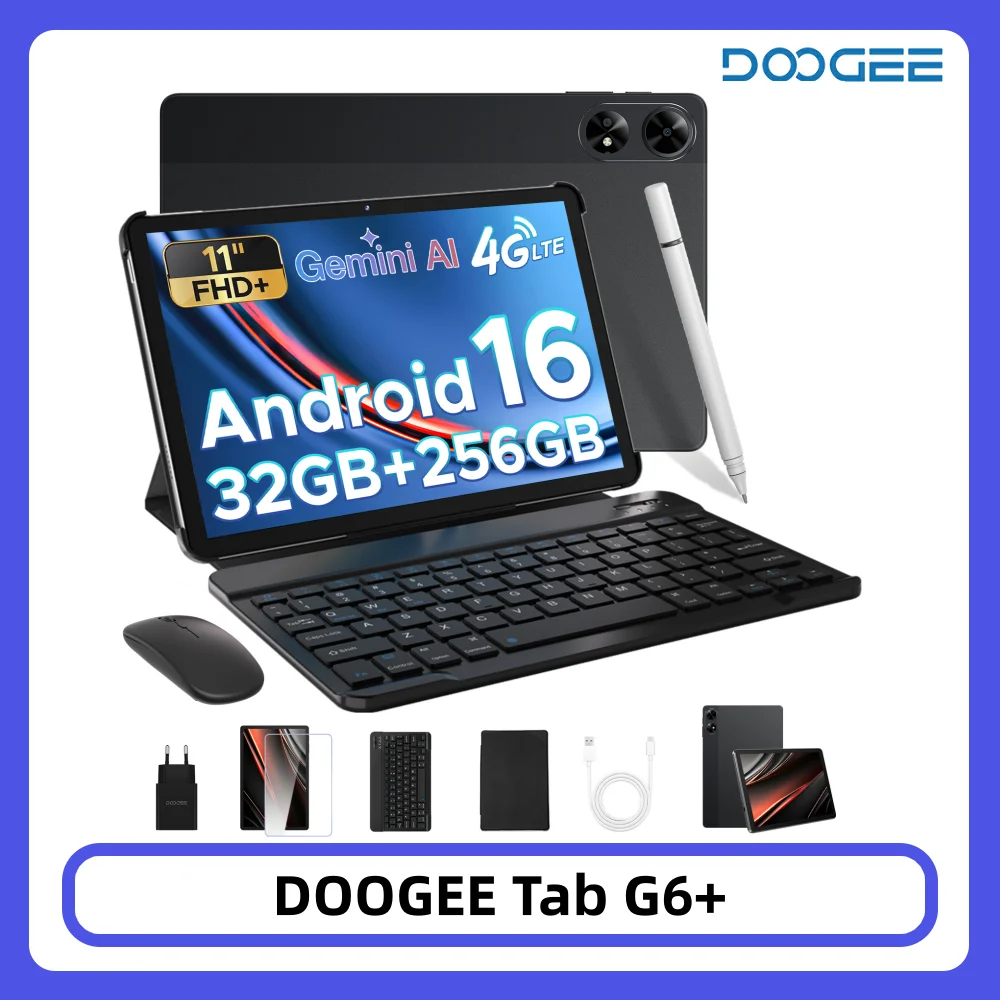 DOOGEE Tab G6+ Tablet 4G LTE 32GB 256GB Gemini Al 11'' Display Duale Lautsprecher 8000mAh Akku Widevine L1 Android 15 Smart Pad Image