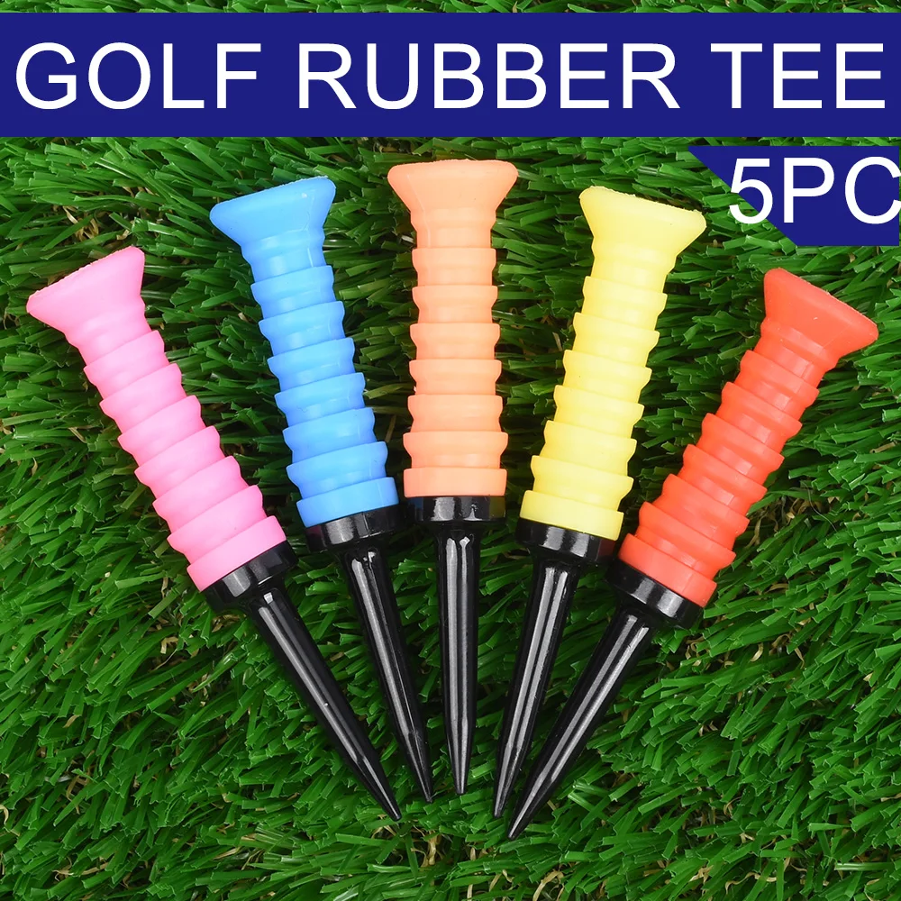 5Pcs Hohe Qualität Golf Gummi Tee 83mm/3,24 in Golf Ball Halter Golf Elastische Begrenzte Ball Tee Image