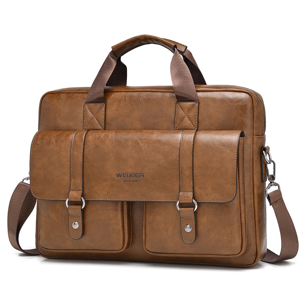 Herren-Business-Aktentasche, großes Fassungsvermögen, PU-Leder, Laptoptasche, modische Umhängetasche, Umhängetasche für Arbeit, Büro