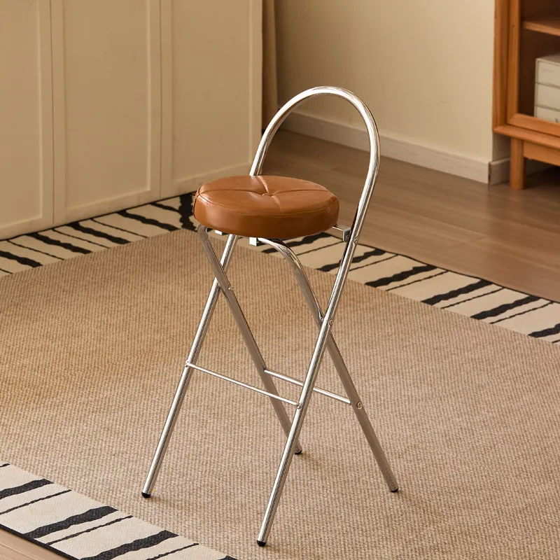 Tragbarer Barstuhl mit Kissen, leicht, faltbar, modernes Design, Barstuhl für den Außenbereich, für Zuhause, Nordic Sillas Para Barra Club Furniture Image