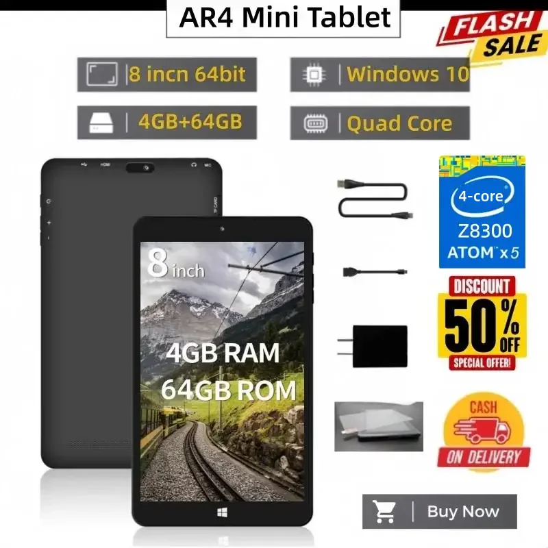 64-Bit 8-Zoll Windows 10 Tablet 4GB/8GB RAM 64GB/128GB ROM 1280x800 IPS Quad-Core Dual-Kamera WLAN Bluetooth-4.0 Kostenloses OTG-Kabel Image
