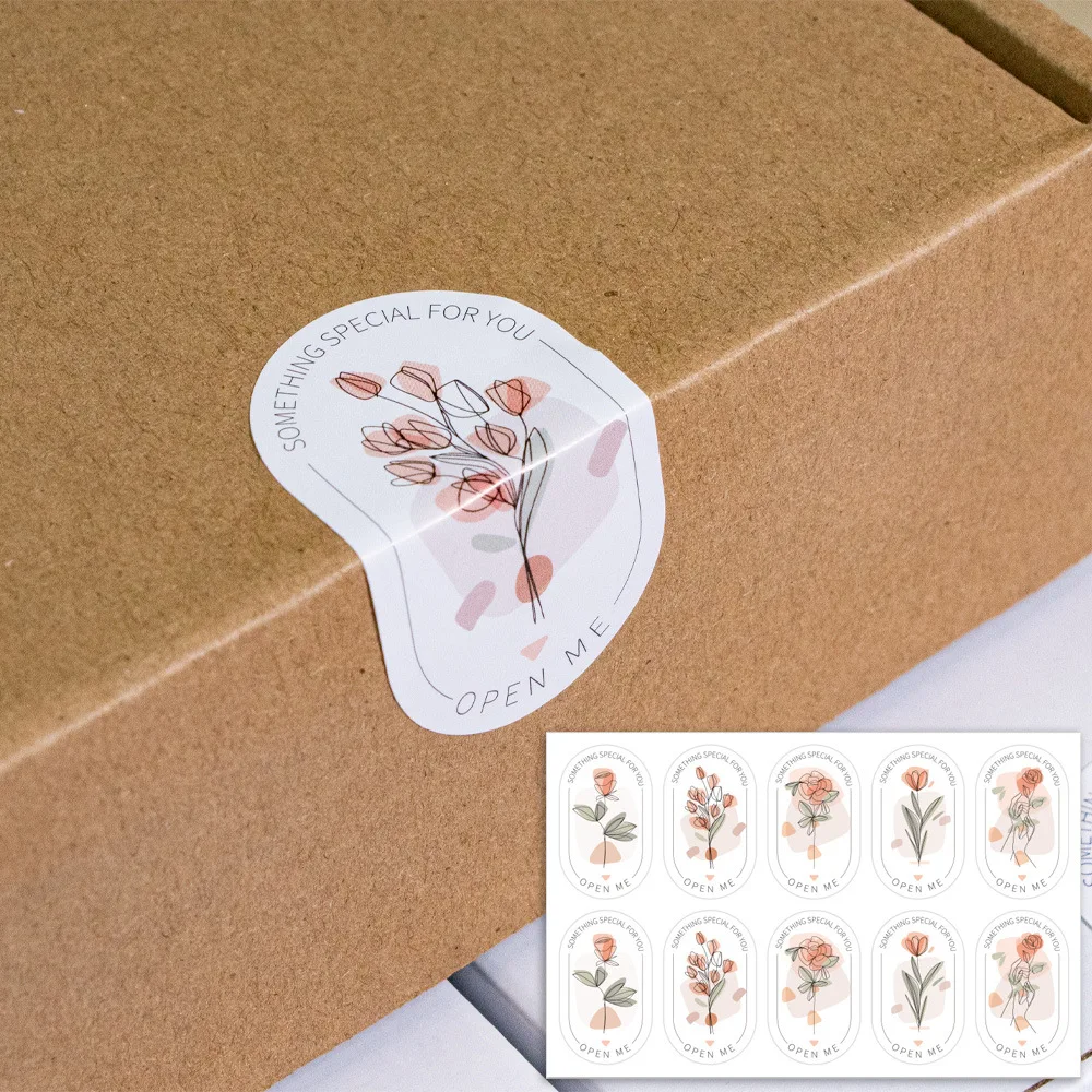 100/200 Stück „This Package Is Happy To See You Too“-Aufkleber für kleine Unternehmen, Geschenkbox, Verpackung, Dekor, Dankeschön-Aufkleber, Siegeletiketten Image