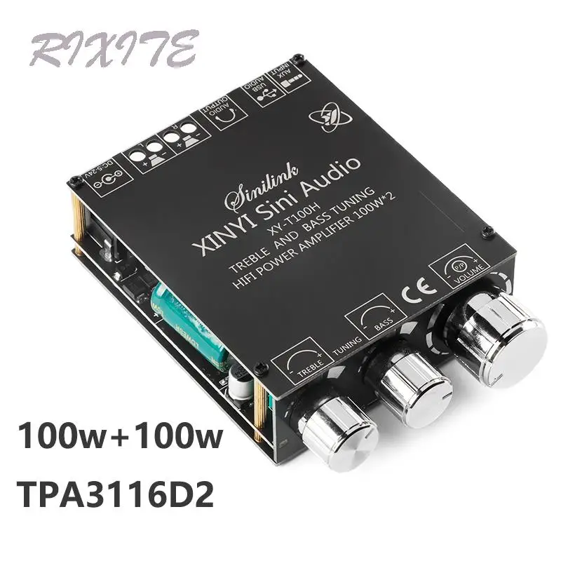 100W+100W TPA3116D2 Bluetooth 5.0 Power Subwoofer Audio-Verstärkerplatine Heimkino HIFI Stereo-Audioverstärker AMP AUX Image