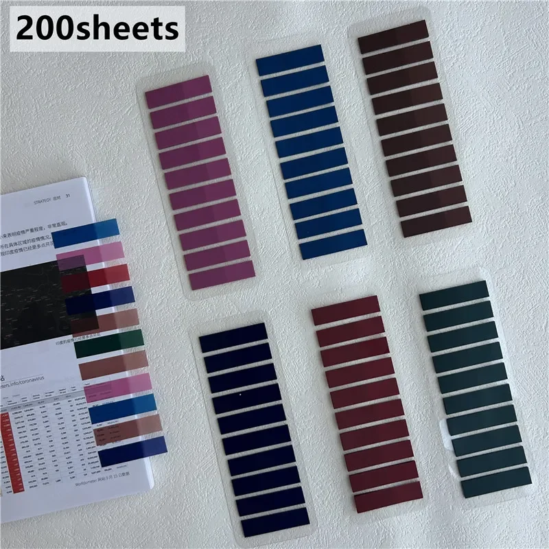 200 Stück Index-Tabs, selbstklebende Seitenmarkierungen, transparent, wasserfest, Haftnotizen, Klassifizieren von Dateien, Flaggen, Planeraufkleber Image