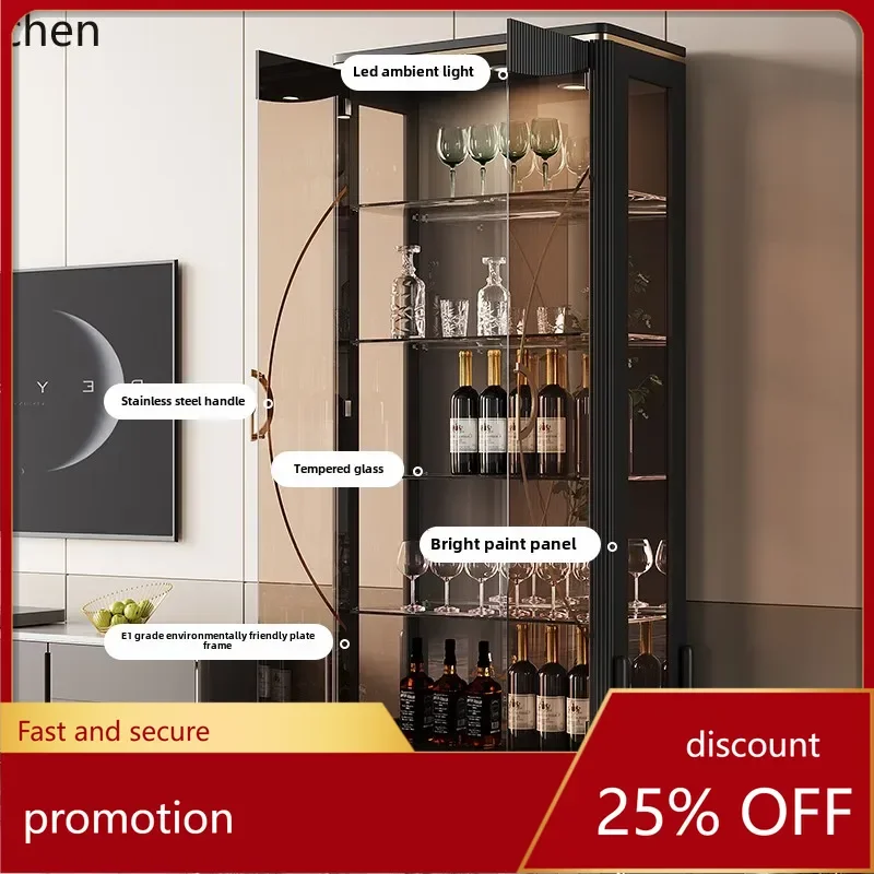 HT Weinschrank aus Glas an der Wand Weinschrank im Wohnzimmer Vitrine Haushalt