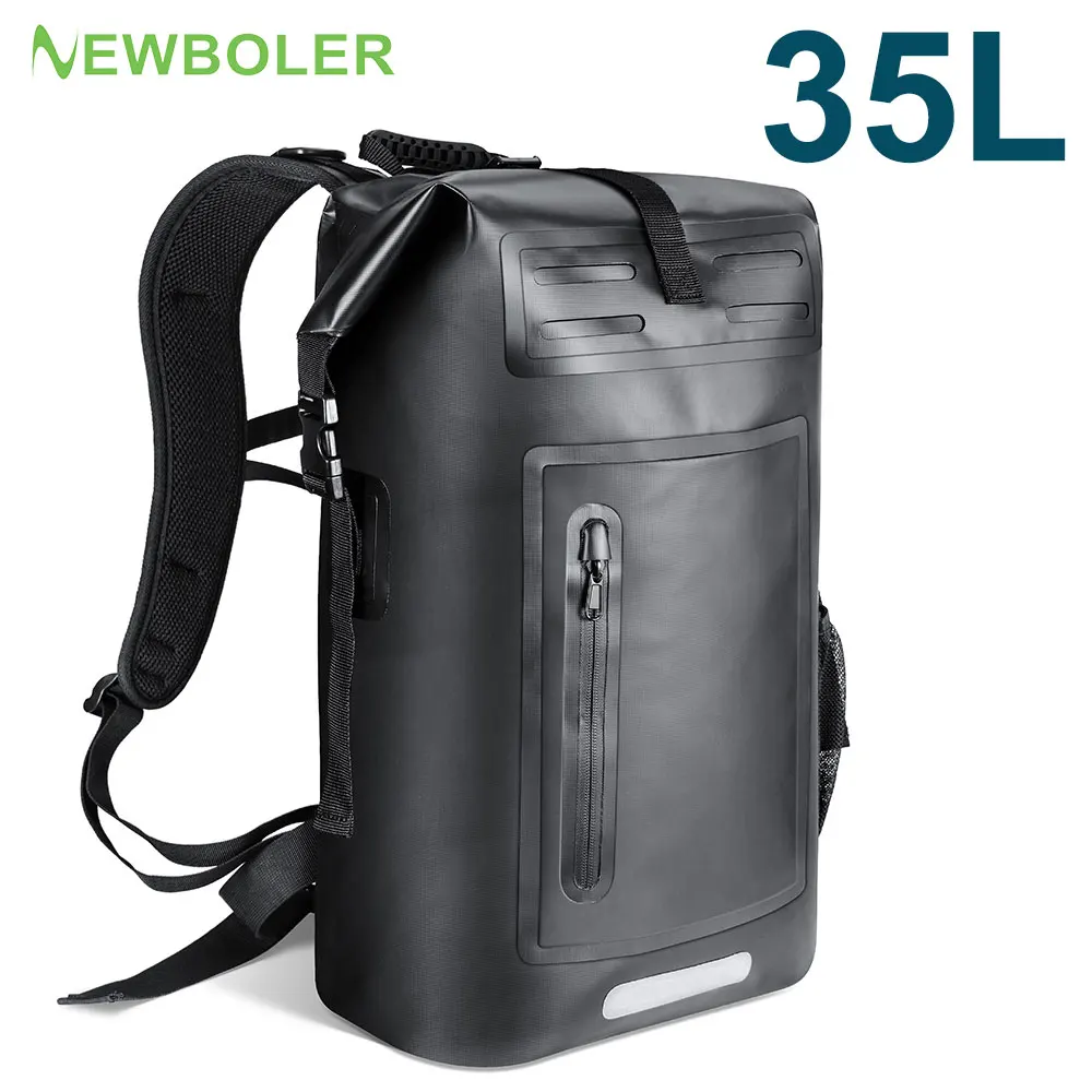 NEWBOLER Wasserdichter Schwimmrucksack mit großem Fassungsvermögen, Strand, Driften, Surfen, Tauchen, wasserdichter Rucksack, 35 l Trockenrucksack Image