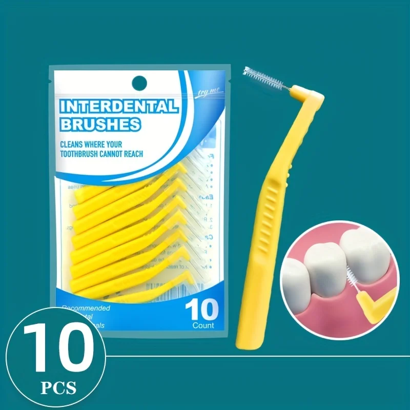 10 teile/satz inter dentale Mund bürste l Form Push-Pull Mundpflege Zahn aufhellung Zahn Zahnstocher Zahn kiefer ortho pä dische Zahnstocher Zahn Image
