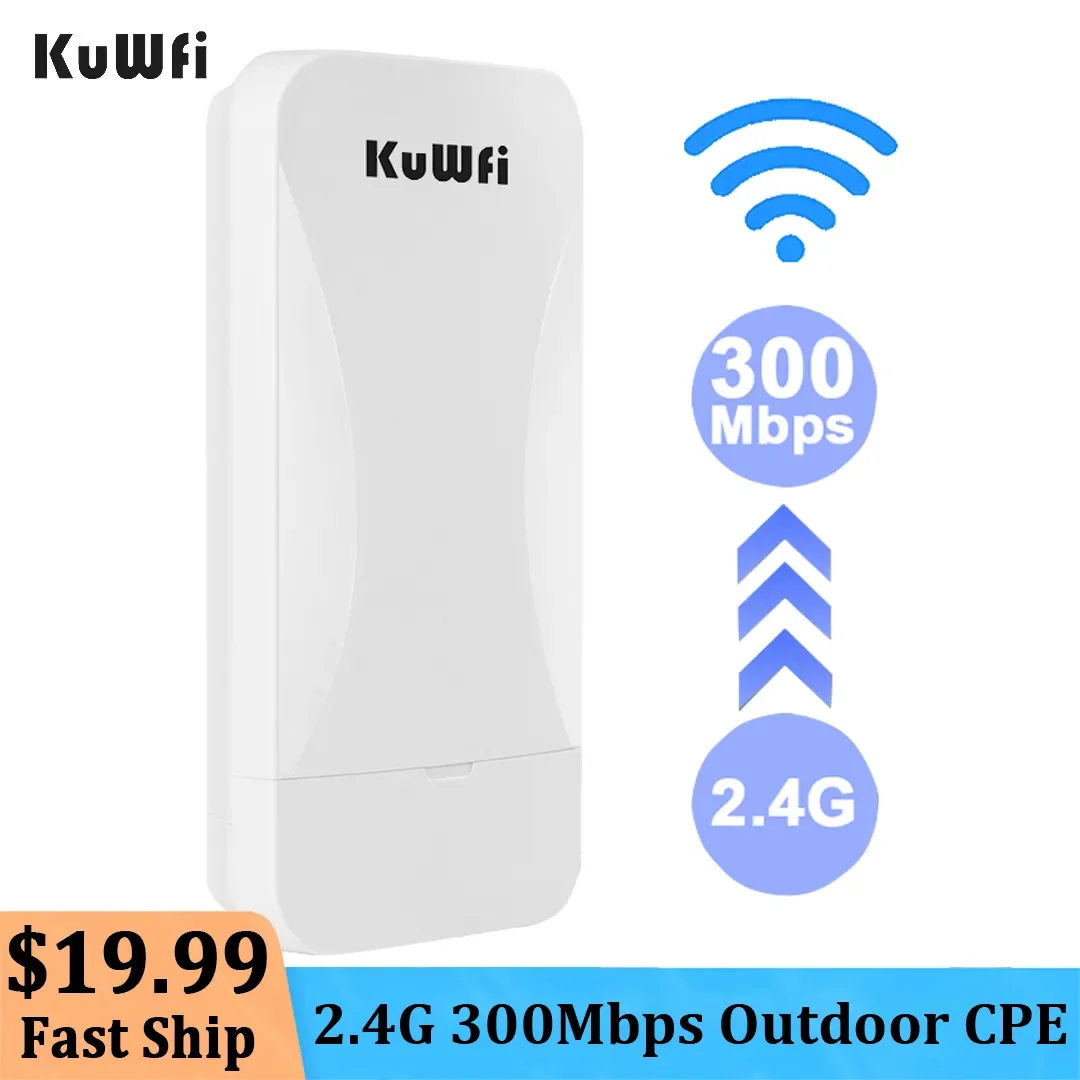 KuWfi Outdoor Wifi Brücke 1KM 2,4G 300Mbps Wireless Router Long Range Extender AP CPE Router Kit Wireless Bridge wifi Repeater Image