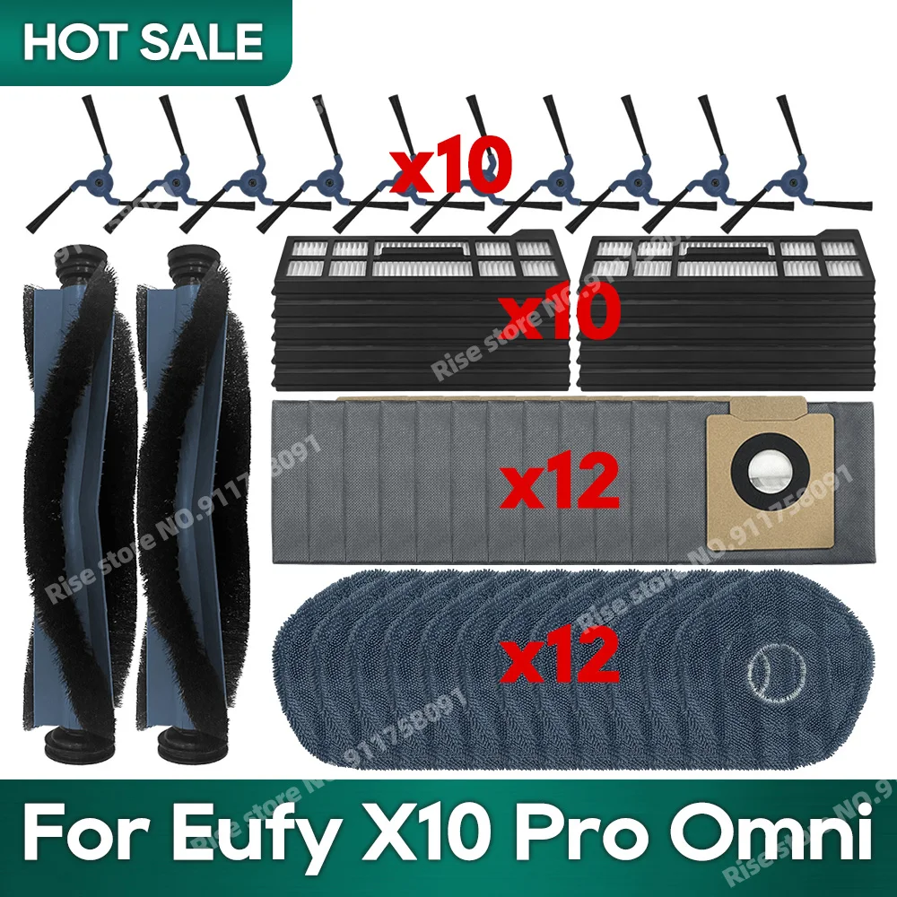 Zubehör passend für Eufy X10 Pro Omni Robot Vacuum Staubbeutel Hepa-Filter Roller Seitenbürste Mopptuch Image