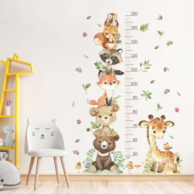 Selbstklebender Höhen-Wandaufkleber Giraffe Tier Kinder Wachstumstabelle Wandsticker Kinderzimmer Selbstklebende Tapete