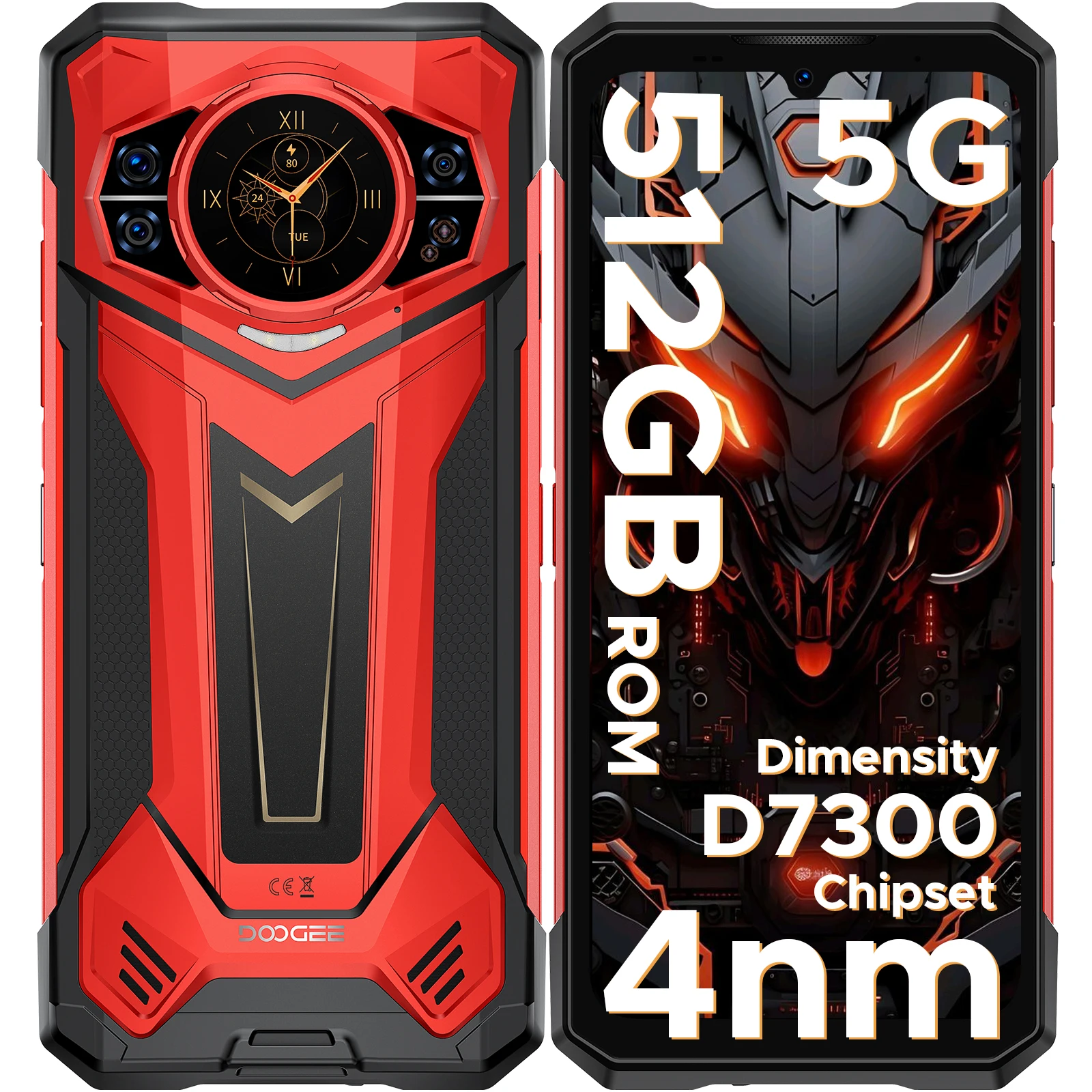 DOOGEE S200 Plus 5G AI Outdoor-Smartphone 1,32 Zoll AMOLED-Display Android 15 11000mAh Akku 16GB 512GB 6,72 Zoll Bildschirm Dimensity 7300 NFC Image