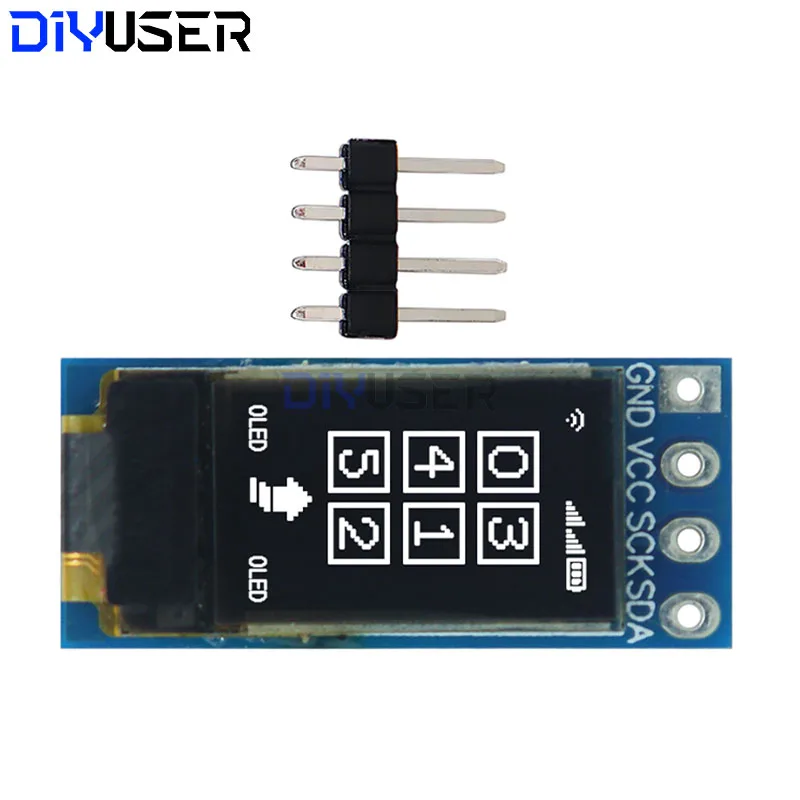 DIYUSER 0,5-Zoll-OLED-LCD-Bildschirm weiß CH1115 kleiner Bildschirm 48*88 Display weißes Lichtmodul IIC vertikaler Bildschirm Image