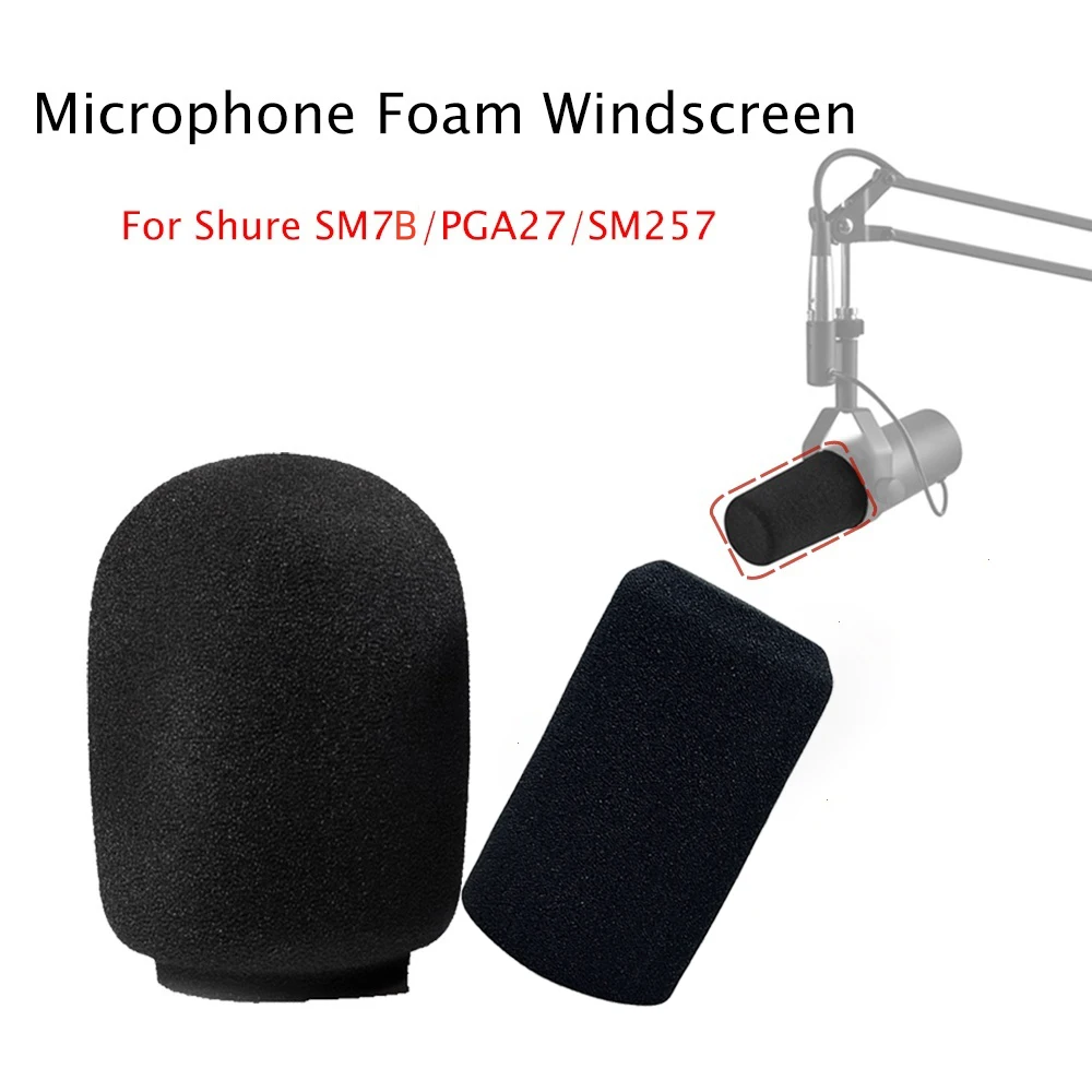 2PCS Windschutzscheibe für Shure SM7B, Mikrofon Pop Filter Abdeckung, Mic Schaum Abdeckung Ersatz Noise Reduction für SM7B PGA27 SM257 Mic Image