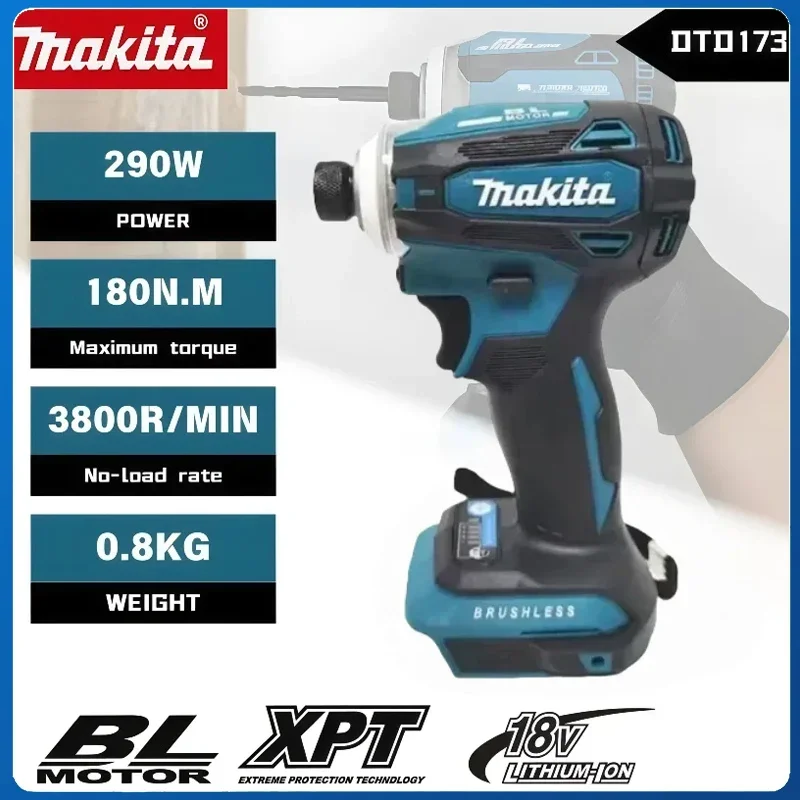 Makita Bohrer Holz/Bolzen/T-Modus für Makita 18 V DTD173 1800 U/min Akku-Schlagschrauber 180 Nm bürstenloser Motor elektrisch Image