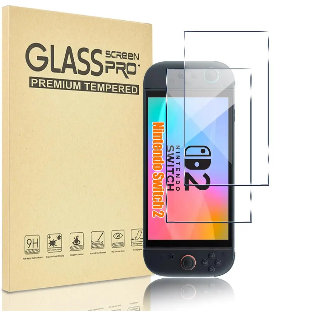 Displayschutzfolie aus gehärtetem Glas für Switch Nintendo 2 Modell 2025, transparentes HD-klares, kratzfestes Displayschutz-Zubehör Image