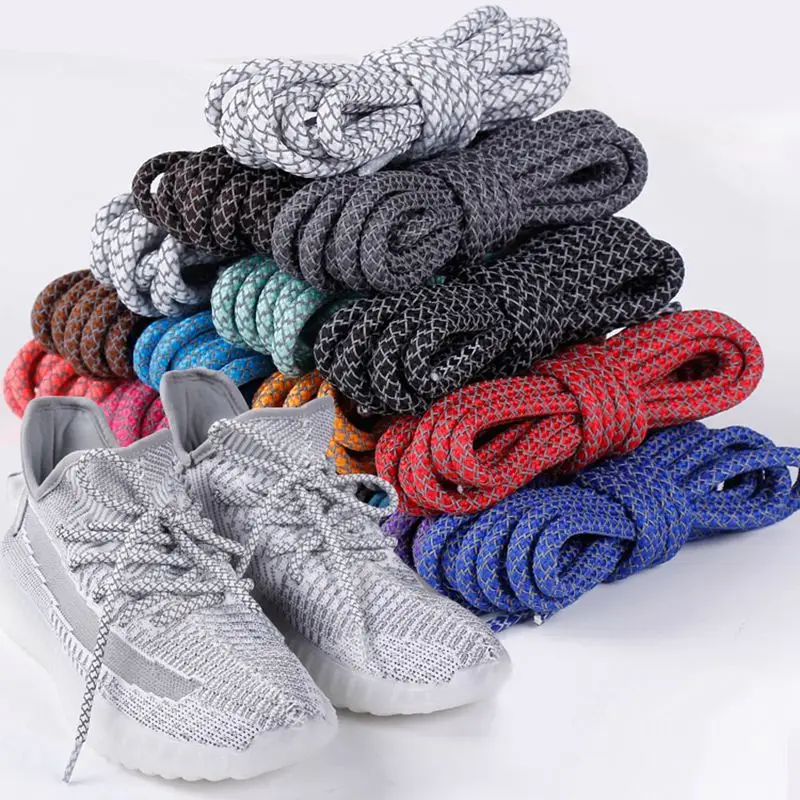 1 Paar runde Schnürsenkel Top-Qualität 3M reflektierende Schnürsenkel 350 Yeez Schnürsenkel Sneaker Schnürsenkel 700 Gypsophila 19 Farben Image