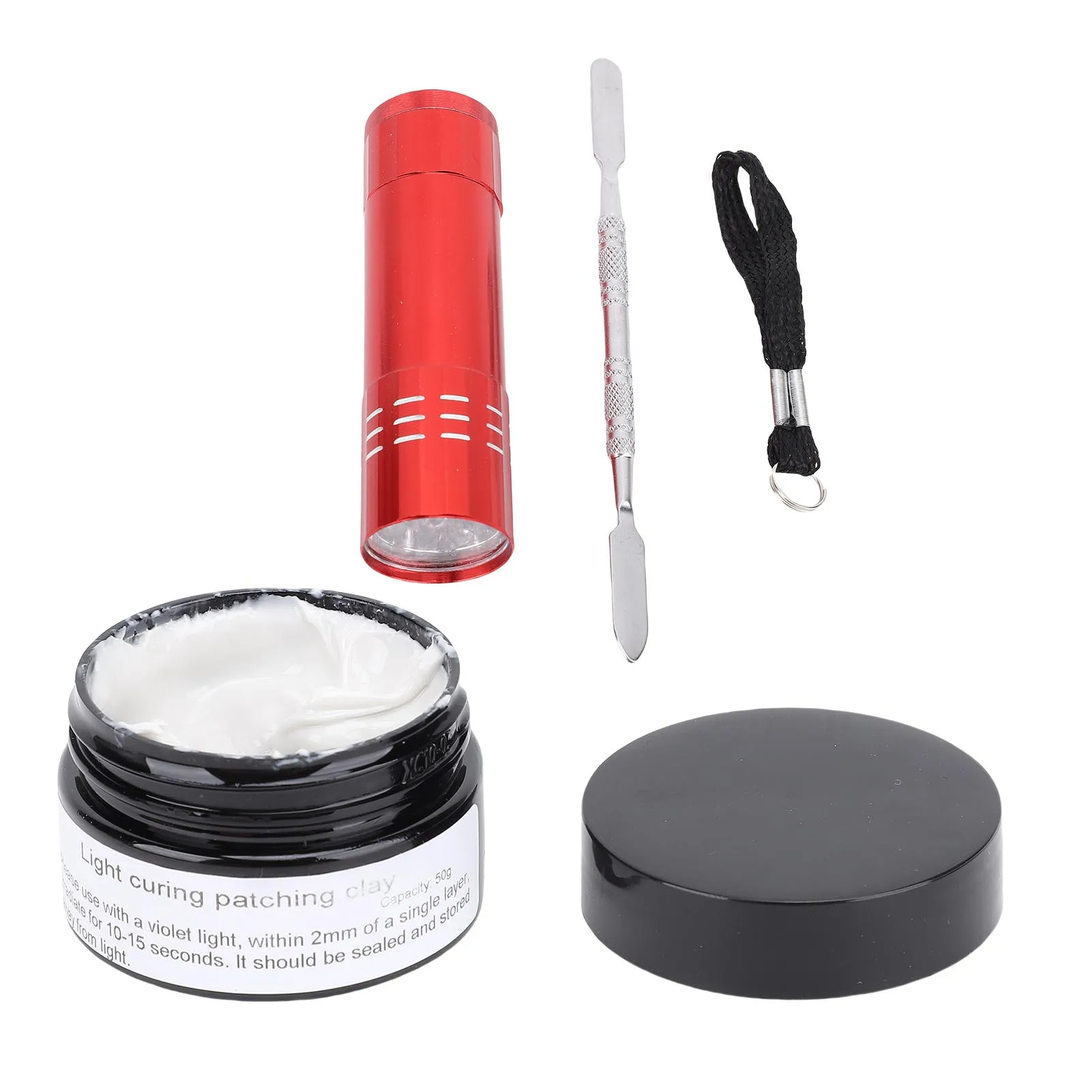 Lichthärtender Kitt, lichthärtender Reparaturfüller, hohe Härte, schnelle Paste, 50 g, vielseitig einsetzbar, mit Licht für 3D-Drucke Image