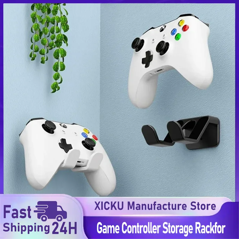 An der Wand montierte Game-Controller-Halterung, Halterungsbasis, kein Stanzen erforderlich, Controller-Aufbewahrungsregal für Nintendo Switch Pro, Sony, Xbox Image