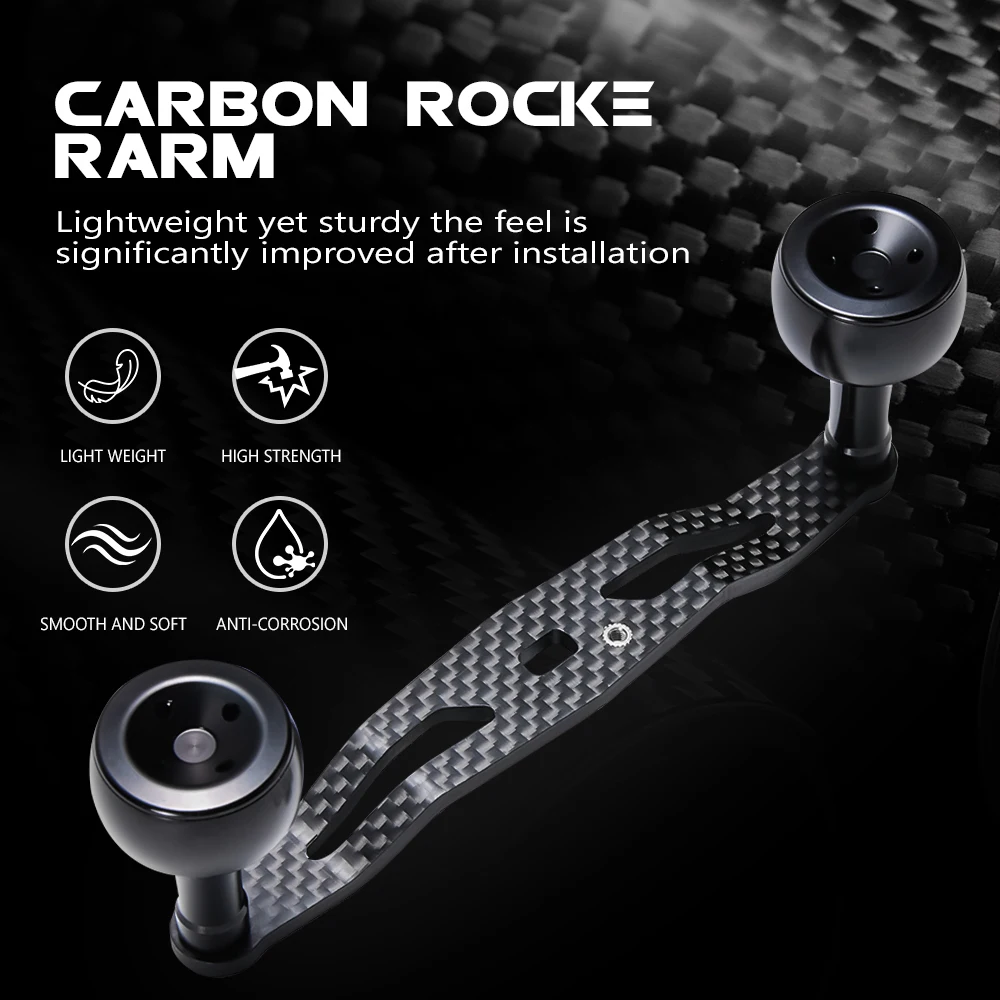 SOLOKING Baitcasting-Rollenhebel 110mm/120mm, Rocker-Arm aus Kohlefaser, Metallknopf, 8*5mm Schraube, Links-/Rechtshänder-Rollenhebel Image