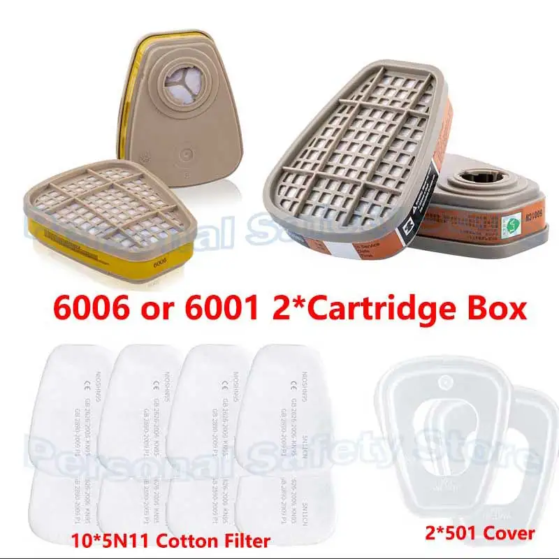 Organische 6006 6001 Filterkartusche, staubdichte Baumwolle, 5N11 5P71, für 6200/7502/6800 Gasmaske, chemische Atemschutzmaske, Malerei, Sprühen Image