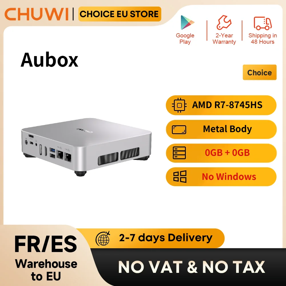 CHUWI Aubox Mini-PC AMD Ryzen7 8745HS Mit Oculink DDR5 Ohne RAM Ohne ROM Ohne Betriebssystem Desktop-Gaming-Computer WiFi 6 BT 5.2
