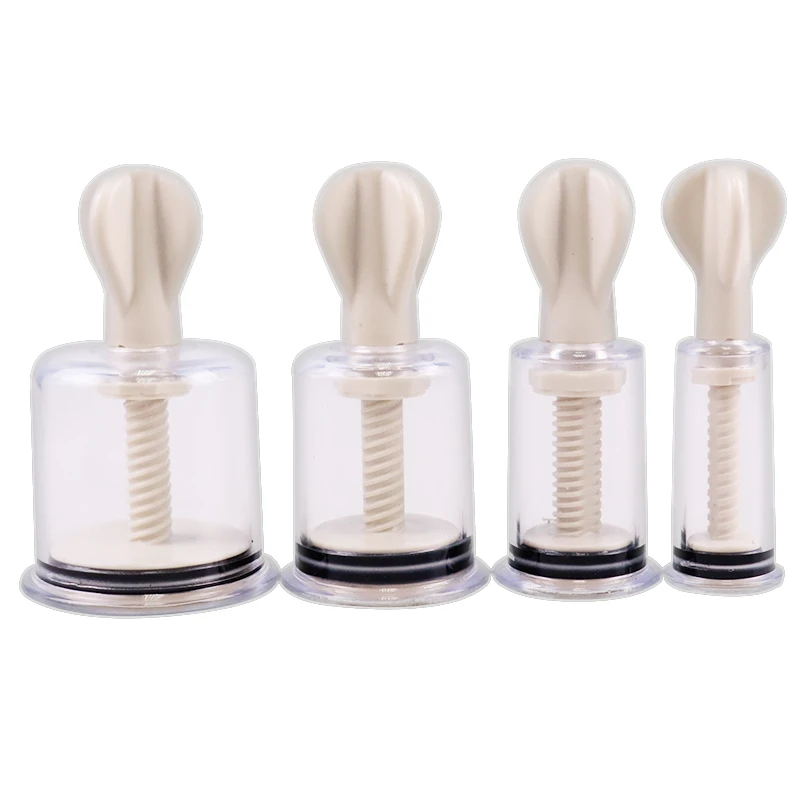 4 Größen Rotierende Saugnapf-Massageköpfe mit Drehgriff, Nippel-Enhancer, Vakuum-Saugnäpfe, Anti-Cellulite-Massagegerät Image