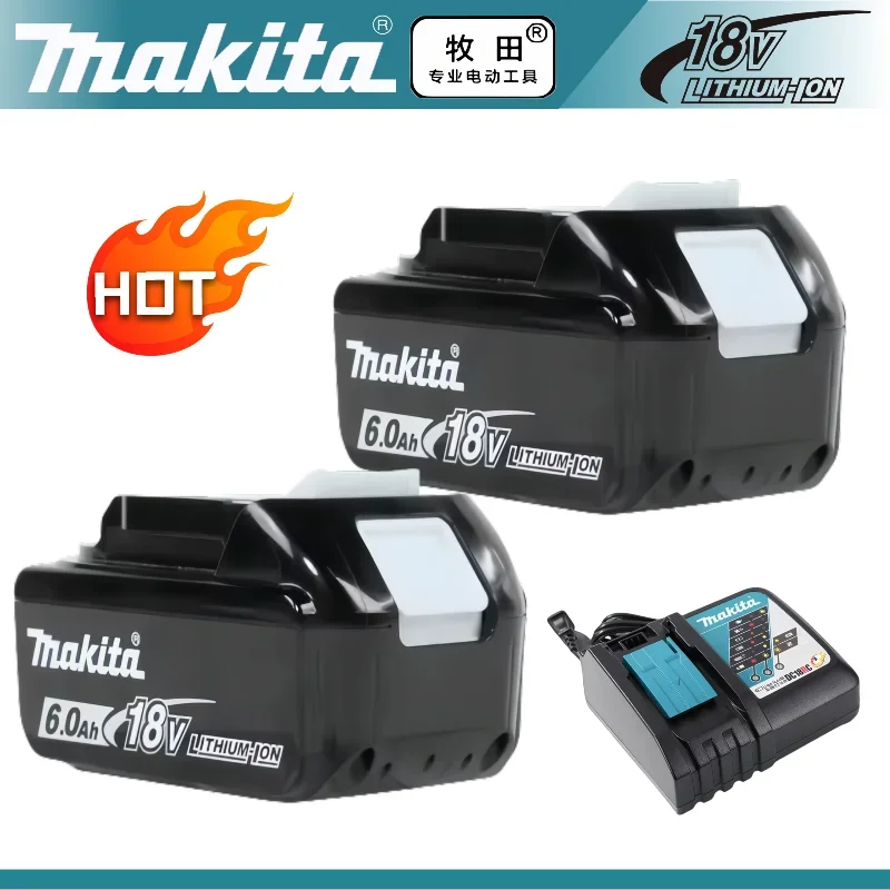 100 % Original-Makita-Akku, 6,0 Ah, 18 V, wiederaufladbarer Akku für DHP489, DGA404, DDF487, DTD173, DAS180, HR140D, Makita 18 V Elektrowerkzeug Image