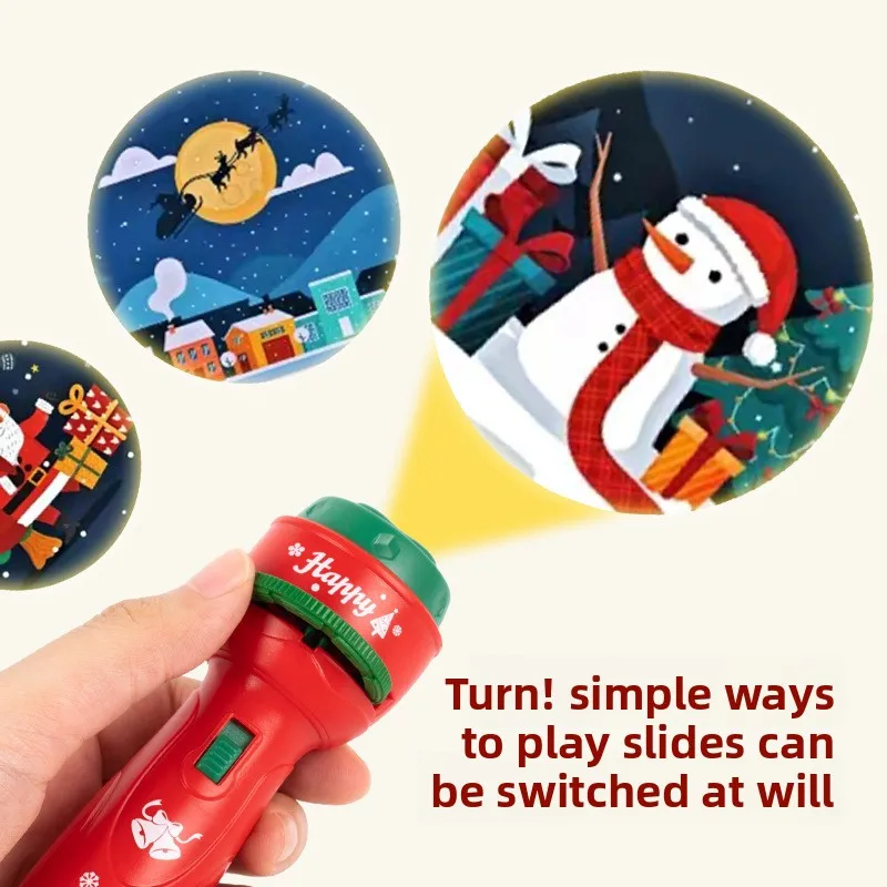 Weihnachten Cartoon Projektion Taschenlampe Kreative Kinder Taschenlampe Spielzeug Projektor Baby Spielzeug Gutenachtgeschichte Buch Weihnachten Geschenke