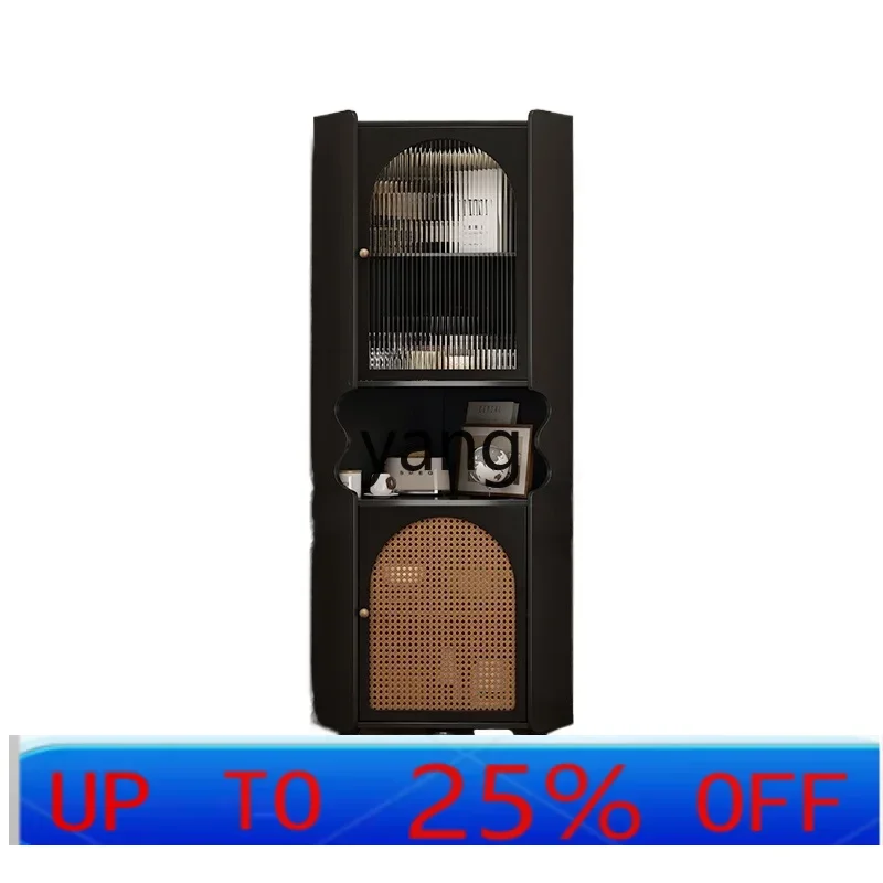 LH Retro-Eckschrank aus Massivholz, Wand-Dreieck-Weinschrank im mittelalterlichen Stil