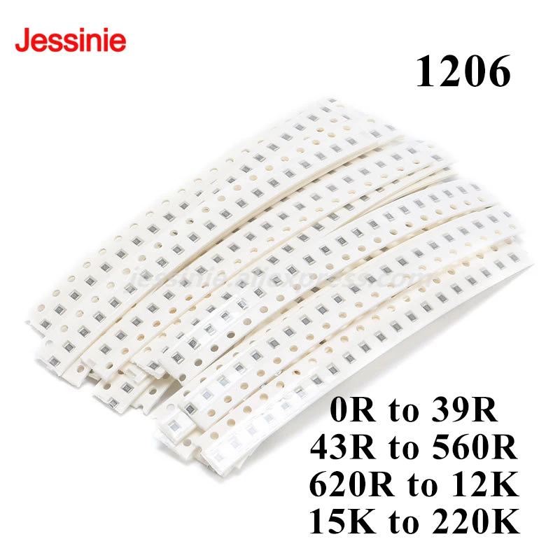 1206 SMD-Widerstände Sortiment 5% Musterkit Probenset DIY-Kit Elektronische Komponenten 25 Werte*20 Stück Image