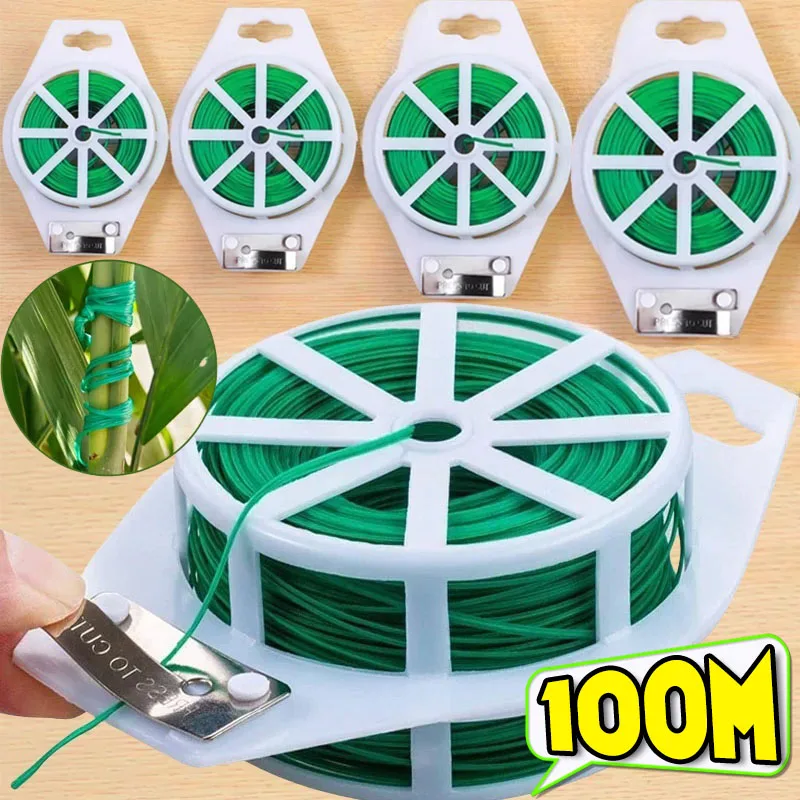 Garten Pflanzen Umreifung Eisen Draht Garten Pflanze Krawatte mit Cutter Pflanze Blume Reben Klettern Unterstützung Kabel String Garten Wrap Werkzeug