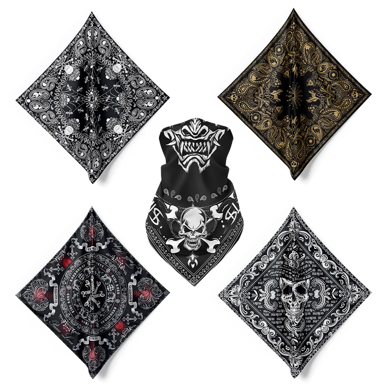55*55CM Paisley Hip-hop Quadrat Bandana Outdoor Radfahren Multi-funktionale Sport Stirnband Unisex Schädel Cashew gedruckt Taschentuch Image