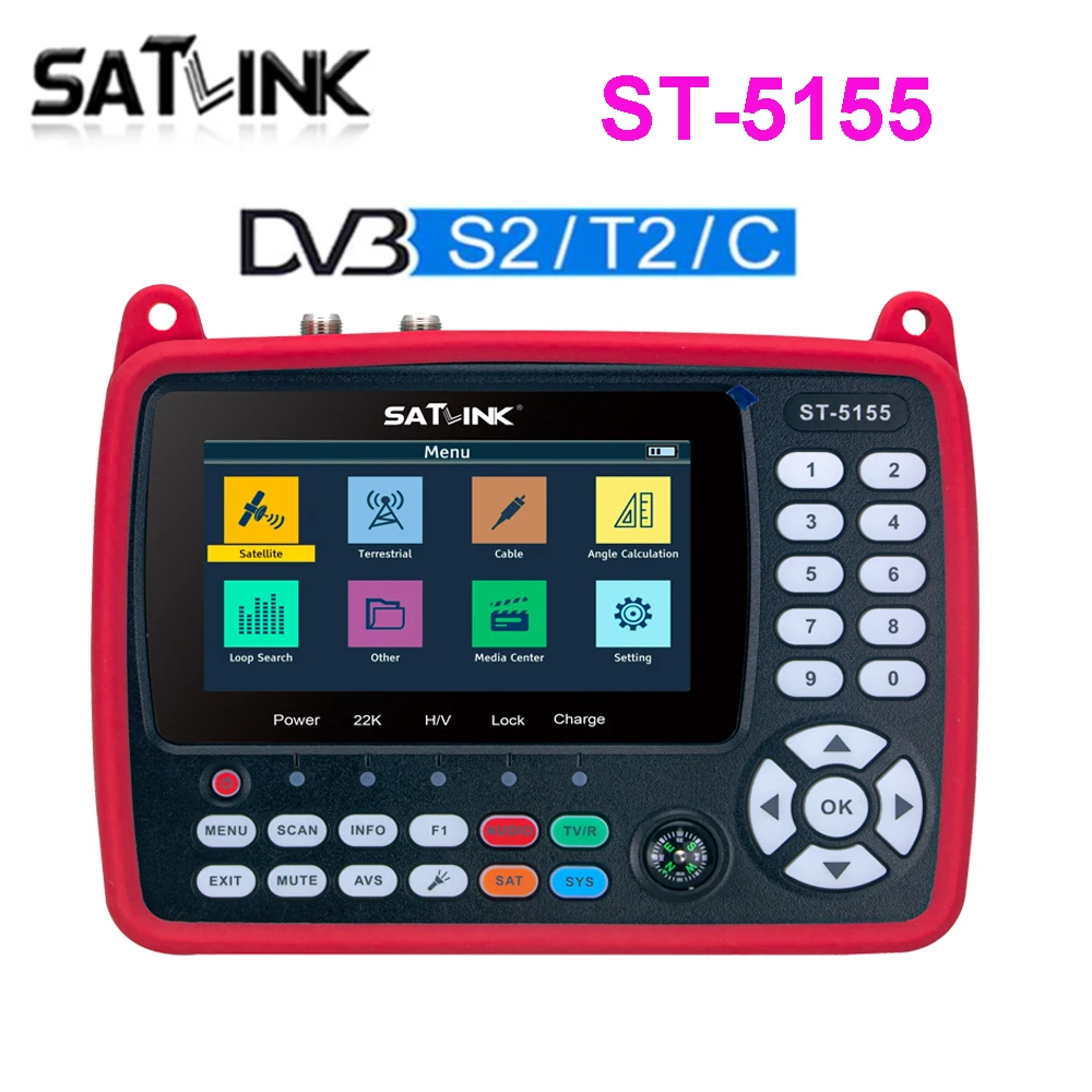 Satlink ST-5155 DVB-S2+DVB-C+ DVB-T2 Combo MPEG4 HD H.265 Satellitenfinder-Messgerät 4,3 Zoll VS ST-5150 Image
