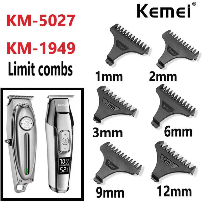 Kemei Haarschneider-Grenzkamm, universeller schwarzer Schutz, Friseur-Haarschneideanleitung für KM-5027, KM-1949, 1, 2, 3, 6, 9, 12 mm Image
