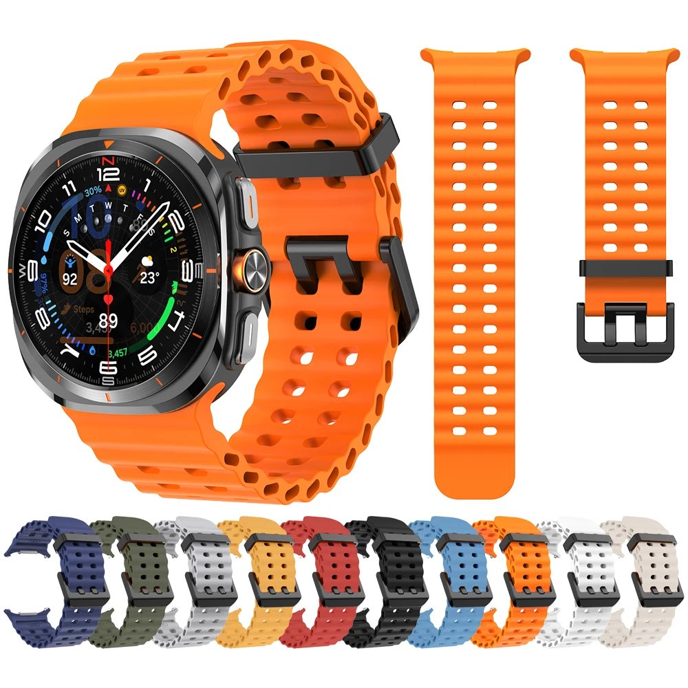 Marine Band Für Samsung Galaxy Uhr Ultra 47mm Sport Silikon Armband Armband Für Galaxy Uhr Ultra Armband Zubehör Image