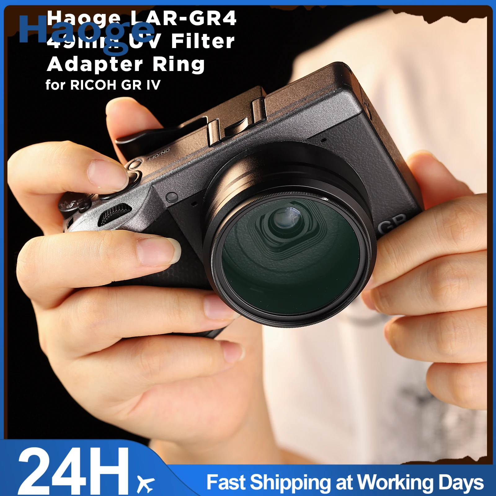 Haoge Objektivfilter-Adapterring für RICOH GR IV gr4 Digitales Kompaktkameraobjektiv für GT-2 GW4 Wide Conversion Lens ersetzt GA-3 Image