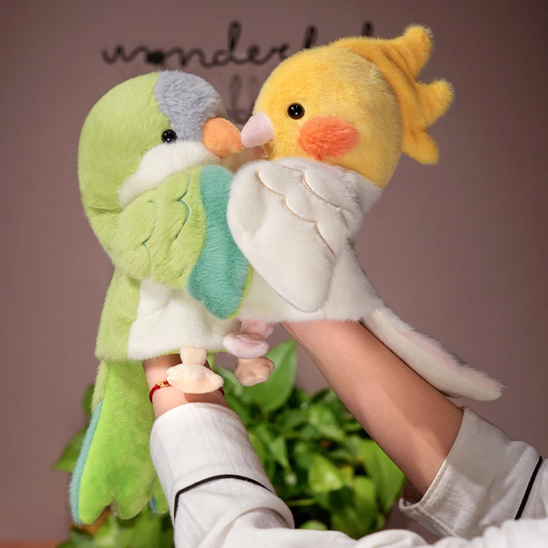 Vogel Weiche Stofftiere Puppe Papagei Cosplay Plüsch Puppe Pädagogisches Baby Spielzeug Kawaii Nymphensittich/Budgerigar/Mönch Sittich Handpuppe