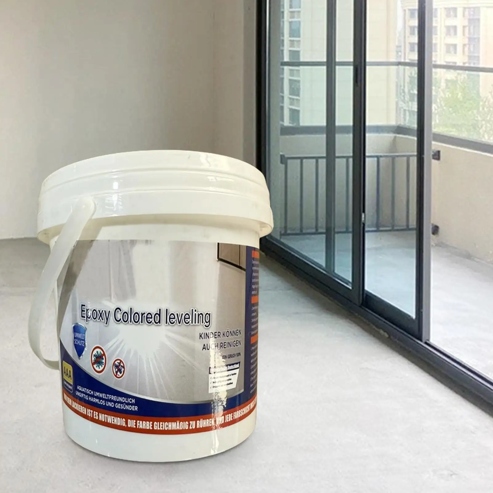 Epoxid-Bodenbeschichtung Hochglanz-Epoxidfarbe Farbiger Sand Selbstverlaufende Bodenfarbe für Holz, Beton, Fliesen und Arbeitsplatten Image