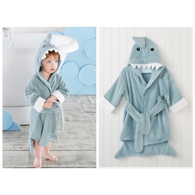 Baumwolle Baby Robe Bad Handtuch Cartoon Hoodies Infant Mädchen Jungen Nachtwäsche Bad Decke Kinder Weichen Bademantel Pyjamas Kinder Kleidung Image